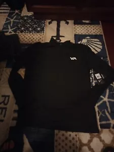 RVCA Para hombres Negro Medio Ventilación Deportiva Manga Larga Media Cremallera, Poliéster, Elastn, Precio de venta sugerido por el fabricante $75 - Imagen 1 de 3