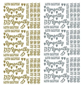 With Sympathy Stickers Gold Silver Peel Off Handmade Funeral Card Bereavement - Picture 1 of 5