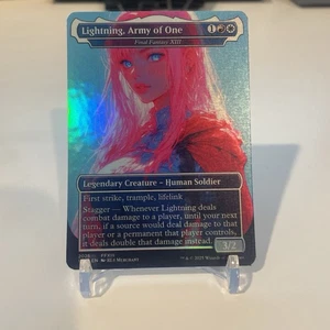 Custom Lightning Army Of One Borderless Foil Playtest Card Mtg Final Fantasy - Picture 1 of 3