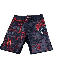 Ground Game Shorts Mens 40 MMA Fighting Boxing Running Black Red - Picture 1 of 4