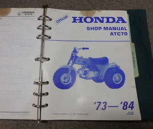 Honda shop repair manual & binder 1985 atc70 73-84 atc 70 - Picture 1 of 5