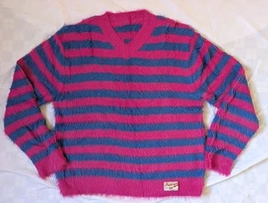 Andersson Bell 2 Tone Pink Blue Striped Hairy Sweater, Unisex Medium, EUC - Picture 1 of 13