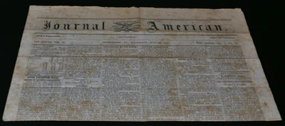 Newspaper 'Journal American' Jul 30, 1862 Huntingdon, PA Civil War News, Scarce - Image 1 of 4