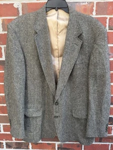 Blazer Abrigo Deportivo 48L De Colección Land’s End 2 Botones Tweed 50% Lana 50% Lana Cordero M3 - Imagen 1 de 7