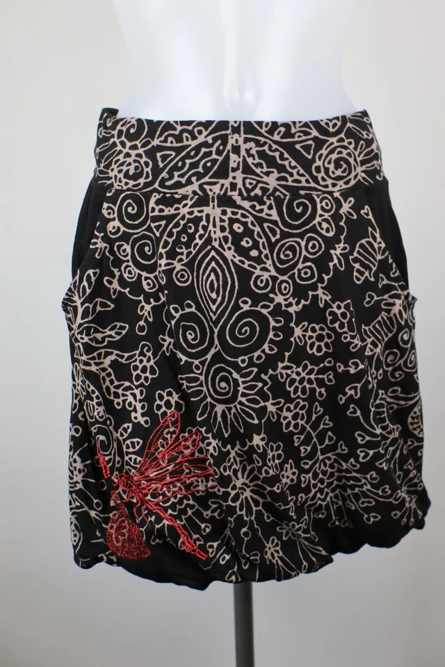 DESIGUAL GONNA CORTA DONNA TG. M WOMAN VINTAGE SHORT SKIRT CASUAL LOGO COTONE - Immagine 1 di 4