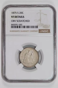 1875-S TWENTY CENT PIECE NGC VF DETAILS - Picture 1 of 2