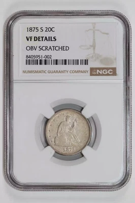 1875-S TWENTY CENT PIECE NGC VF DETAILS - Image 1 of 2