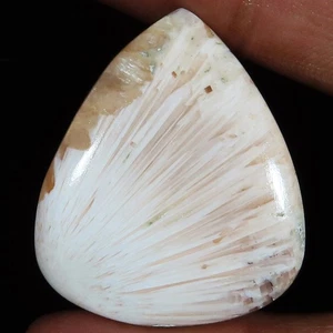 Natürlicher rosa Scolecit Birne Cabochon lose Edelstein 45,95 ct 31x37x5 mm WY38 - Bild 1 von 6