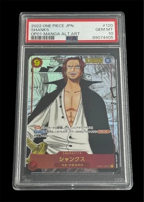 PSA 10 Shanks OP01-120 SEC Comic Parallel Manga Alt Art ONE PIECE Card Japanese - Image 1 of 2