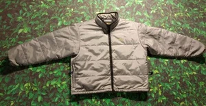Vintage Eddie Bauer EBTEK Puffer Jacket Mens L Gray Silver Full Zip Windbreaker - Picture 1 of 9