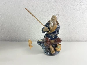 SHIWAN Künstler Kunst Keramik Mudman Asiatika China Fischer Angler 19cm rar - Bild 1 von 9