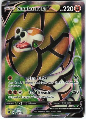 Sandaconda V (Full Art) 184/192 Pokemon SWSH02: Rebel Clash Holo Ultra Rare NM - Image 1 of 2