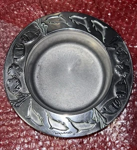 Cuenco de peltre vintage Wilton WYLAND Collection vida marina 6,75" - Imagen 1 de 9