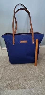 Vera Bradley Preppy Poly Tote Bag Blue Nylon Medium Shoulder Hand 16" X 11.5" - Image 1 of 4