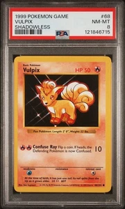 1999 Pokemon Game Shadowless # 68 Vulpix PSA 8 Card NM-MINT BASE SET Free Ship! - Picture 1 of 2