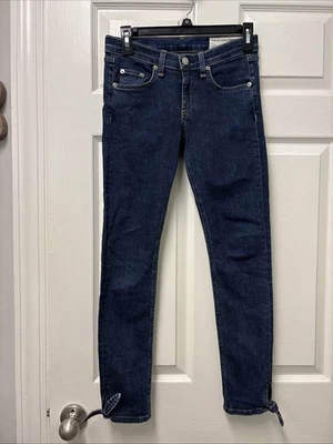 Rag & Bone Stevie Ankle Tie Cropped Mid Rise Skinny Leg Jeans Blue Size 25 - Image 1 of 4