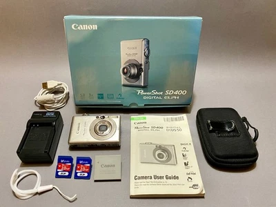 佳能 PowerShot SD400 数码 Elph - 盒装套件 带原装配件和保护壳 — 第 1/4 张图片