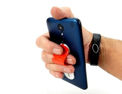 Mobile Phone Secure Holder, Smartphone Stand, Universal Sliding Band Finger Grip - Image 1 of 4