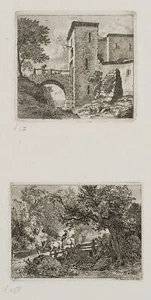 J. ERHARD (1795-1822), Auf Rabeneck und Reiter im Wald, um 1814, Rad. - Picture 1 of 4