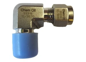 1/4" Tube x 1/4" MNPT Male Elbow Fitting 316ss Chem Oil S1-103-04-04 - Picture 1 of 2