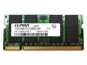LOT OF 10 ELPIDA 1GB DDR2 SODIMM 667MHZ PC2-5300 MEMORY MODULE EBE11UD8AESA-6E-E - Picture 1 of 2