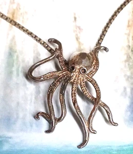 Nauroria Sterling Silver Octopus Pendant Necklace - Picture 1 of 6