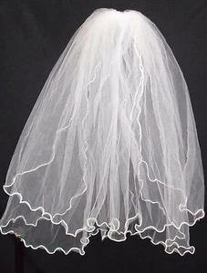 Girls 1st Communion Dress Wedding White Veil 2 Layers Tulle Veil with Comb 30" - Picture 1 of 2