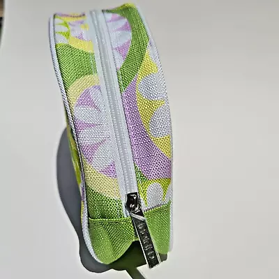 Nuevo Clinique Maquillaje Cosméticos Bolsa Estuche Monedero Púrpura y Verde Floral Viaje Hogar Foto 1 de 4