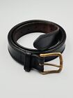 BUCKLE Mens Size 44 - 112 Black Genuine Leather Belt - Made in NSW Australia