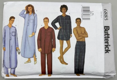 Butterick 6885 Unisex Nightshirt  Pants Size L, XL Sewing Pattern UNCUT - Image 1 of 4