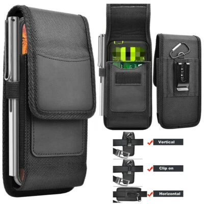 Vertical Cell Phone Belt Clip Holster Pouch Buckle Wallet Card Holder Case Cover - Image 1 of 4