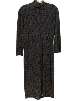 Vestido midi KamaliKulture cuello alto funda talla grande espiga Norma Kamali Foto 1 de 4