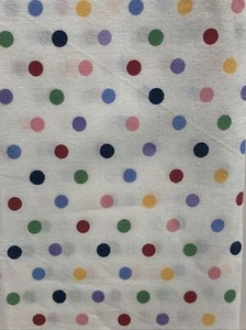 1 1/4 Yard Fabric White Poka Dots Green Yellow Red  Blue Pink Purple - Picture 1 of 3