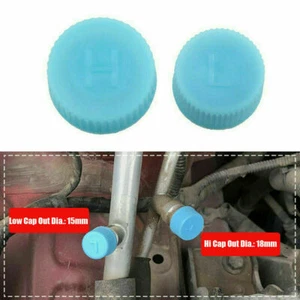 2x Blue High & Low Pressure AC A/C System Valve Caps Air Conditioning Service - Picture 1 of 12