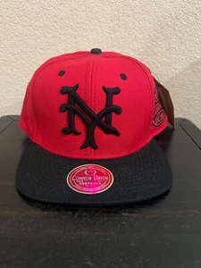 NEW YORK CUBANS SNAPBACK HAT/CAP BY COMMON UNION, Red/Black Color - NEW - Foto 1 di 10