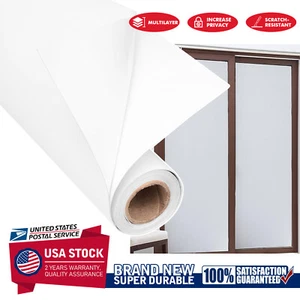 Frosted Window Glass Films Door Shading Self-adhesive Matte Sticker Bathroom DIY - Picture 1 of 13