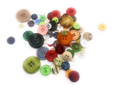 100Pcs Mixed Assorted Buttons Many Sizes For Crafts Card Making Scrapbooking Art - Image 1 of 4