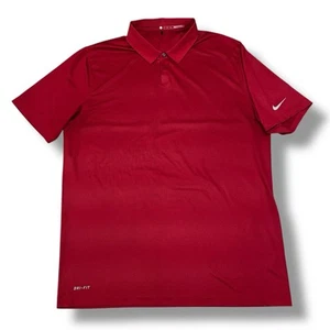 Polo Nike uomo grande rossa Tiger Woods Dri Fit manica corta golf outdoor - Foto 1 di 8