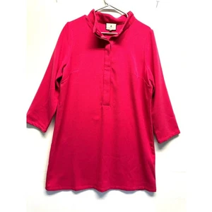 Tuckernuck Avery Dress Hot Pink Stretch Crepe Size L NWT Shift Mini - Picture 1 of 12