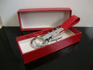 Vintage Salvatore Ferragamo italienischer Designer Schlüsselanhänger rot Leder Original Box - Bild 1 von 3