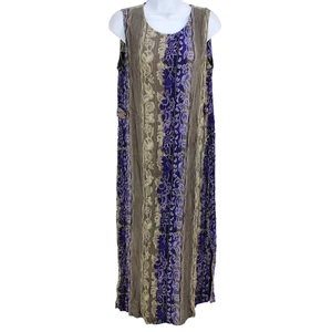 Vestido Sag Harbor Talla Pequeña M PM Rojo Marrón Floral Maxi Sin Mangas Cottagecore - Imagen 1 de 5