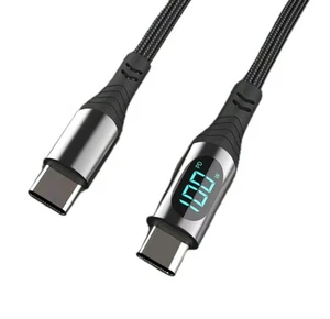 USB-C Typ-C Daten Kabel LED Display Anzeige Ladekabel PD 100W Schnellladekabel - Bild 1 von 12