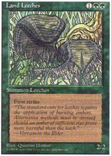 FBB Korean Land Leeches ~ Lightly Played 4th Edition Fourth Foreign Black Border - Image 1 of 1