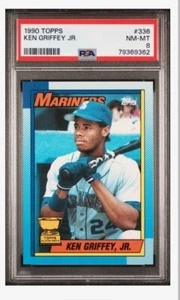 Ken Griffey Jr. Topps 1990 Rookie #336 🏆¡TARJETA COPA PSA 8! COMO NUEVO Marineros HOF🔥REDS - Imagen 1 de 2