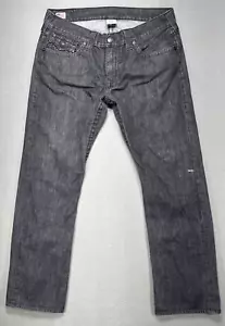 True Religion Ricky Jeans Mens 38x32 Straight Distressed Grunge Flaps Dark Denim - Picture 1 of 16