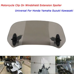 Motorcycle Clip On Windshield Extension Motorbike Wind Screen Deflector Spoiler - Picture 1 of 11
