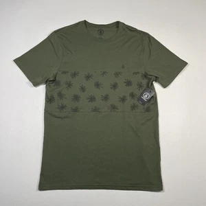 Volcom Shirt Men’s Small Green Floral Summerside Short Sleeve Crew Neck Tee NEW - Picture 1 of 8
