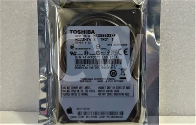 Toshiba MK2555GSXF 250GB 5.4K RPM 3Gb/s 8MB 2.5" SATA Laptop Hard Drive - Image 1 of 2