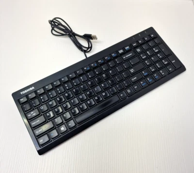 Toshiba KU100 PA5236U-1ETB Black USB Wired English QWERTY Keyboard TESTED WORKS - Image 1 of 4
