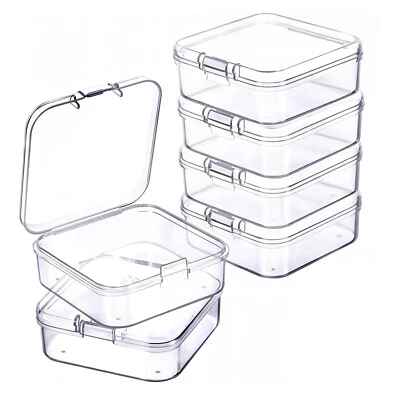 6PC Small Plastic Storage Boxes Container Square Box Coins Screws Jewelry - Image 1 of 4